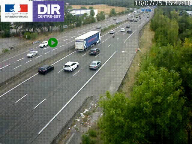 Caméra de circulation à Saint-Priest à la jonction entre l'A43 et l'A46 en direction de Marseille