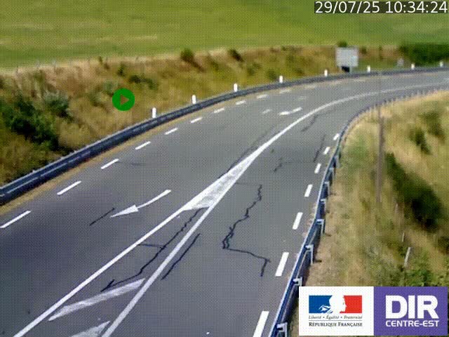 Webcam sur le col Pin Bouchain, vue orientée vers Roanne, en provenance de Lyon sur la nationale 7 (N7)