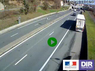 Caméra autoroutière sur l'A47 à hauteur de Givors, a proximité de Lyon. La webcam est orientée vers Lyon