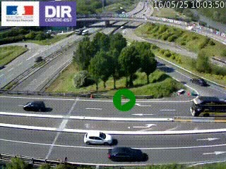 Webcam traffic à Grenoble-sud sur l'autoroute A480. Vue orientée vers l'entrée et la sortie de Grenoble