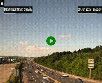Webcam routière sur N338 à hauteur de Grand-Quevilly en périphérie de Rouen. Vue orientée vers Rouen