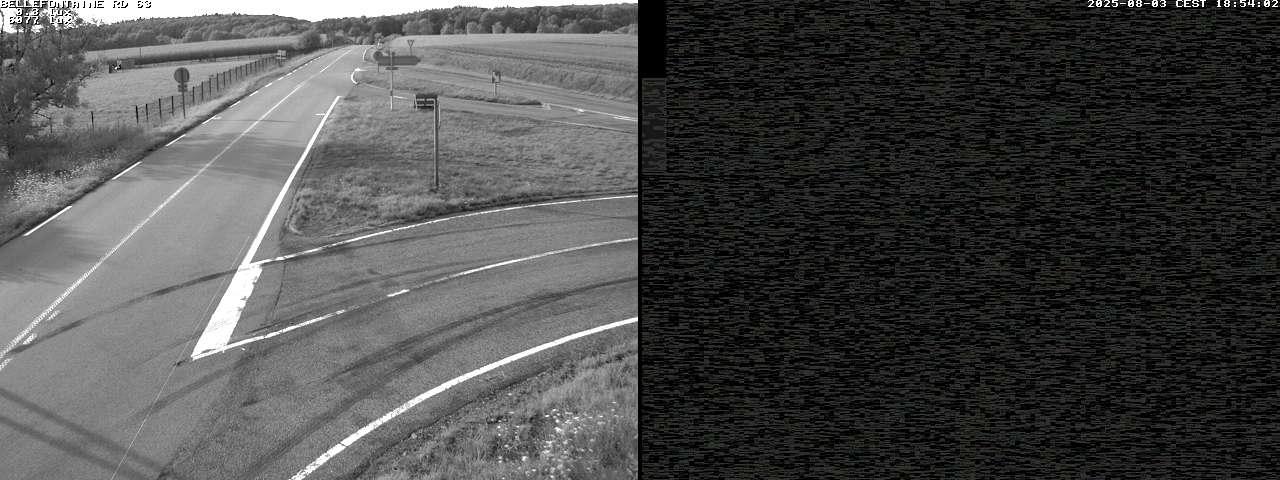 Webcam à Bellefontaine dans les Vosges à 552 mètres d'altitude sur la D63, à la jonction avec la D20A