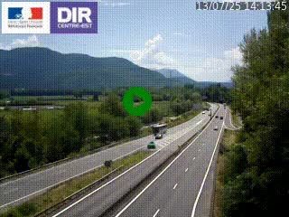 Caméra trafic à Meylan sur la Rocade-Sud de Grenoble en direction d'Aix-en-Provence
