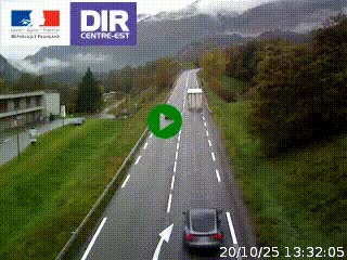 Web cam sur la N90 à Aime, en provenance de Bourg-Saint-Maurice et en direction d'Albertville