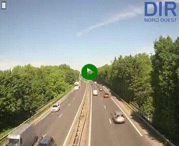 Webcam sur le périphérique de Caen (N814) à l'est de la ville, à Mondeville hauteur de la sortie 2, Presqu'île-Rives de l'Orne, au bout de l'autoroute A13