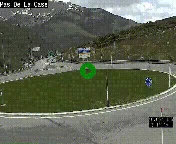 Webcam sur la N22 au niveau du poste frontière entre la France et Andorre à proximité de Pas de la Case à plus de 2000 mètres d'altitude