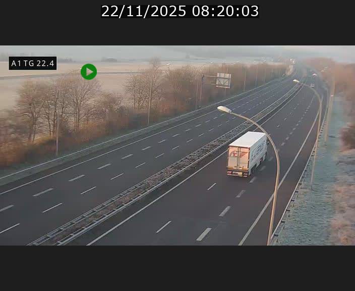 Traffic live webcam Luxembourg Flaxweiler - A1 direction Luxembourg - BK 22.4