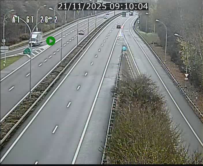 Traffic live webcam Luxembourg Grevenmacher - A1 direction Allemagne - BK 26.2