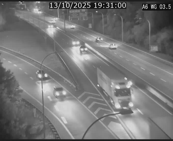 Traffic live webcam Luxembourg - Croix de Cessange - A6 - BK 3.5 - direction France/Allemagne