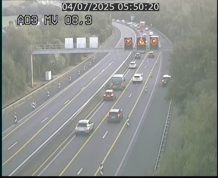 Webcam Autoroute après la Croix de Bettembourg en direction de Luxembourg sur l'A3