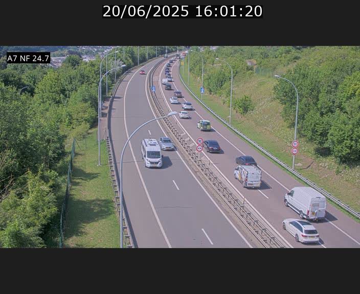 Caméra trafic Luxembourg - A7, Schieren direction Mersch