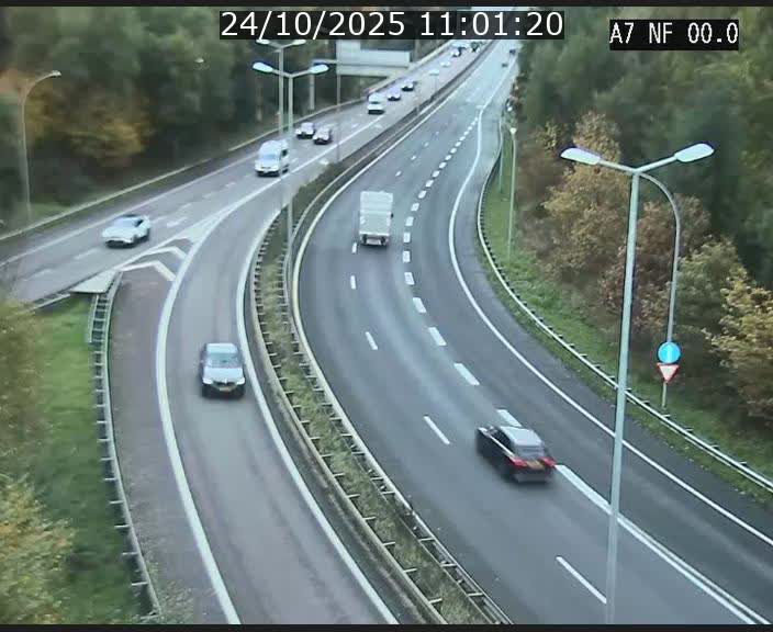 Caméra autoroute Luxembourg A7 - Echangeur A1/A7 Grünewald direction Tunnel Stafelter