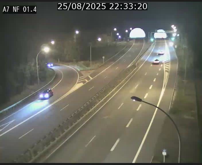 Caméra autoroute Luxembourg A7 - Echangeur Waldhaff - direction Tunnel Stafelter