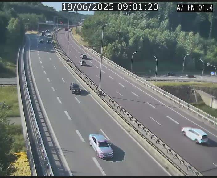 Caméra autoroute Luxembourg A7 - Tunnel Stafelter - direction Echangeur Grünewald