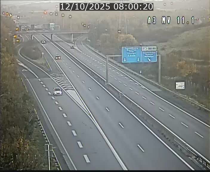 Traffic live webcam Luxembourg Croix de Bettembourg A3 - BK 11.1 - direction Luxembourg-ville