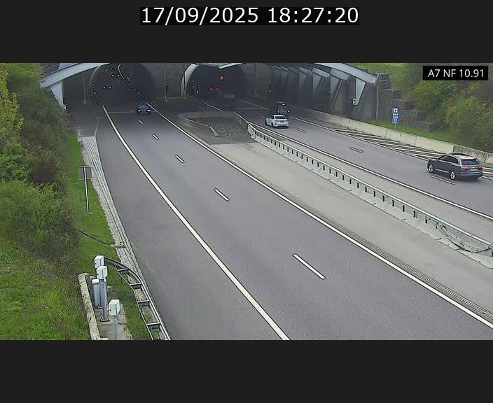 Caméra trafic Luxembourg - A7, Tunnel Gousselerbierg, entrée sud, direction Mersch