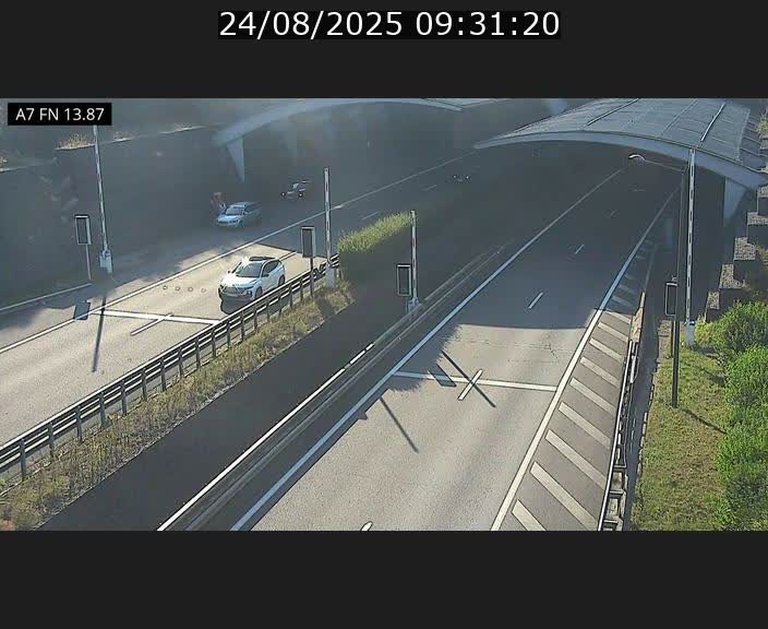 Caméra trafic Luxembourg - A7, Tunnel Gousselerbierg, entrée nord, direction Lorentzweiler