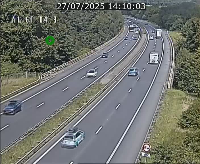 Traffic live webcam Luxembourg Itzig - A1 direction Sandweiler - BK 4.3