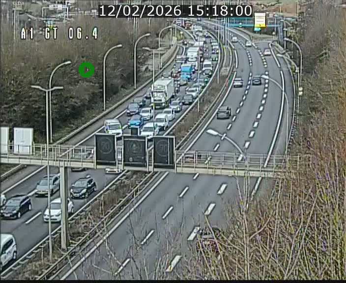 Traffic live webcam Luxembourg Hamm - A1 direction Sandweiler - BK 6.4