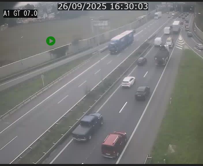 Traffic live webcam Luxembourg Cents - A1 direction Kirchberg - BK 7