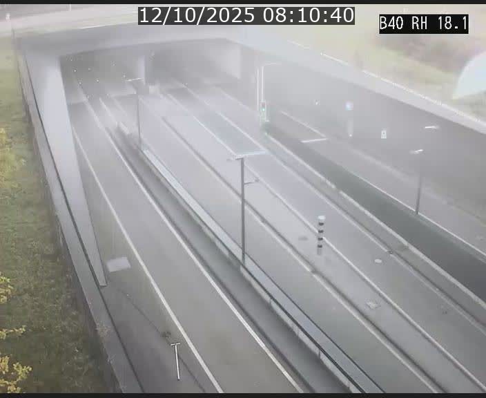 Webcam sur la route de contournement d'Esch-Belval avant le tunnel Central Gate au niveau de la porte de France et du radar fixe