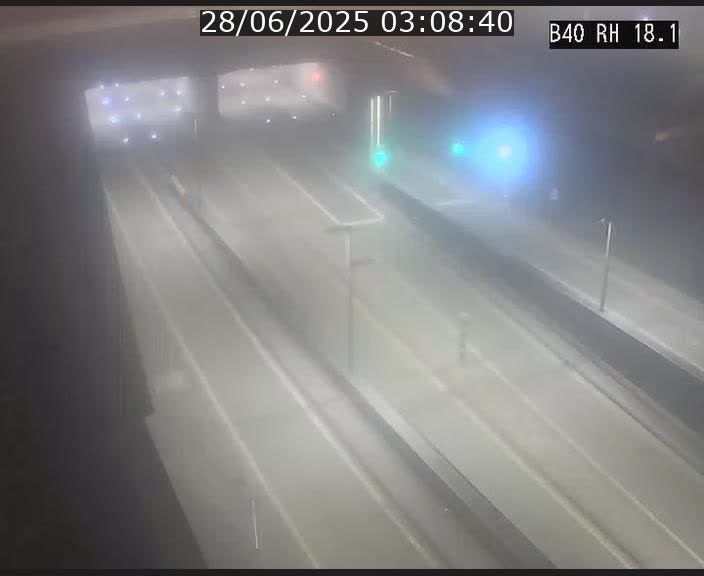 Webcam sur la route de contournement d'Esch-Belval avant le tunnel Central Gate au niveau de la porte de France et du radar fixe