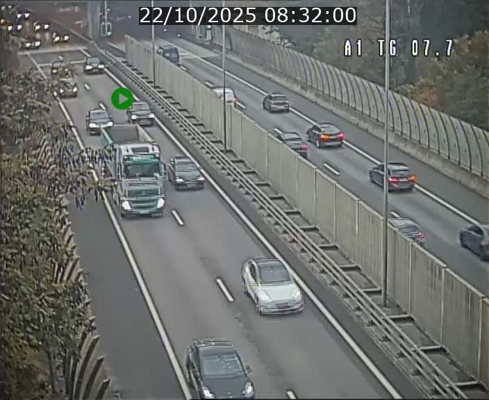 Traffic live webcam Luxembourg Kirchberg - A1 direction Luxembourg-ville - BK 7.7