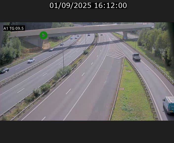 Traffic live webcam Luxembourg Jonction Grünewald - A1 direction Luxembourg-ville - BK 9.5