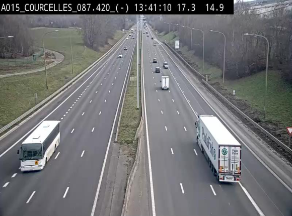 Webcam autoroute Belgique - Viesville - E42 direction Mons - BK 84.35