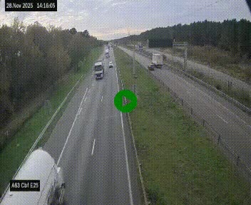Webcam autoroute A63 en périphérie de Bordeaux au sud-est de la ville, en provenance du bassin d'Arcachon. Vue orientée vers Bordeaux