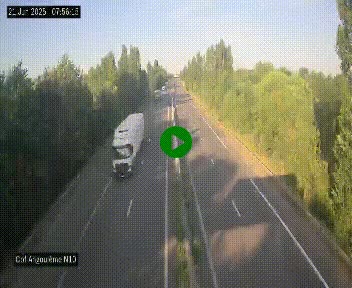 Webcam routière à la fin de la N10, en périphérique ouest d'Angouleme, proche de la jonction avec l'A10