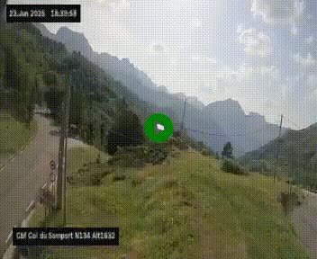 Webcam au col du Somport, côté français, sur la N134, dans les Pyrénées, en direction de l'Espagne, à 1632 mètres d'altitude