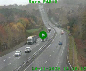 Caméra routière sur l'autoroute A20 à Bessines-sur-Gartempe. Vue orientée vers Paris