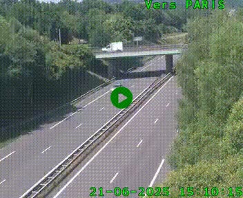 Caméra routière sur l'autoroute A20 au nord de Limoges, à la jonction avec la N520. Vue orientée vers Paris