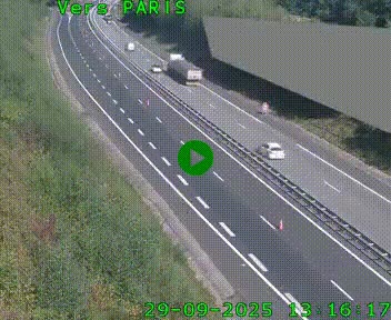 Caméra routière sur l'autoroute A20 à Saint-Pardoux-l'Ortigier, à la jonction avec l'A89. Vue orientée vers Paris
