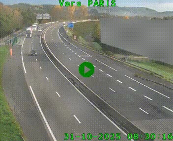 Caméra routière sur l'autoroute A20 à Brive-la-Gaillarde, à la jonction avec l'A89. Vue orientée vers Paris