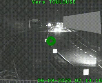 Caméra routière sur l'autoroute A20 à Noailles, en périphérie de Brive-la-Gaillarde. Vue orientée vers Toulouse
