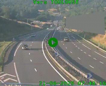 Caméra routière sur l'autoroute A20 à Noailles, en périphérie de Brive-la-Gaillarde. Vue orientée vers Toulouse