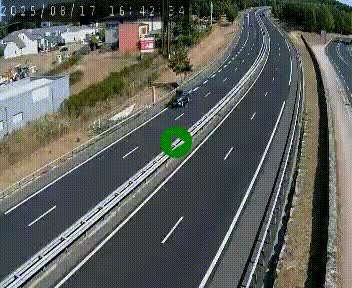 Caméra autoroute A75 à hauteur du col du rocher blanc en direction de Montpellier