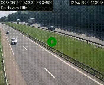 Webcam autoroute A23 à hauteur de Fretin. Vue orientée vers Lille