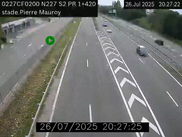 Webcam à hauteur du Stade Pierre Mauroy à Villeneuve d'Ascq sur la N227. Vue orientée vers Mons-en-Baroeul
