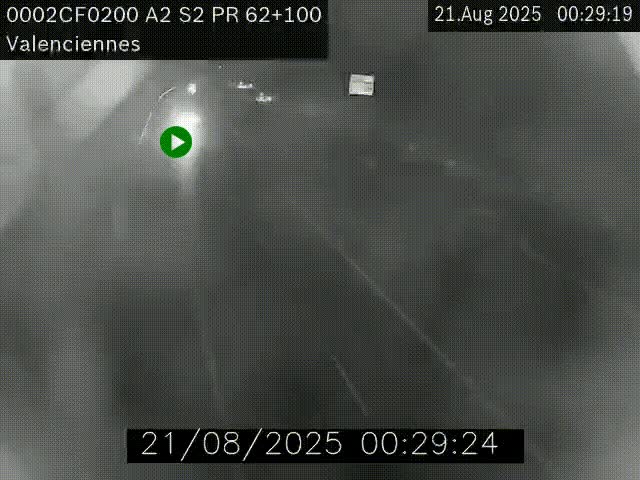 Webcam autoroute A2 à Valenciennes. Vue orientée vers Maubeuge et Mons (Belgique)