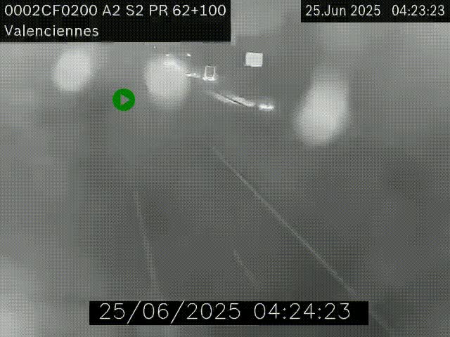 Webcam autoroute A2 à Valenciennes. Vue orientée vers Maubeuge et Mons (Belgique)