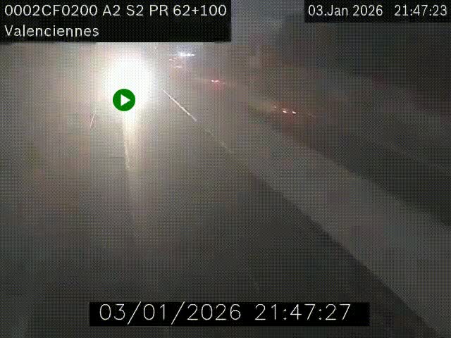 Webcam autoroute A2 à Valenciennes. Vue orientée vers Maubeuge et Mons (Belgique)