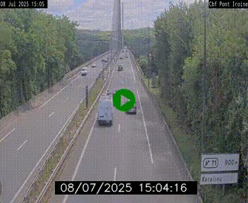 Webcam sur la N165 après le Pont de l'Iroise, à l'entrée de Brest