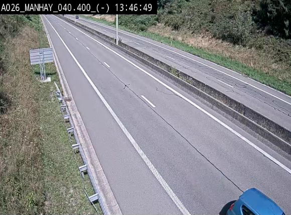 Webcam autoroute A26/E25 à hauteur de Manhay, après la jonction avec la N651 en direction de Liège - BK 40.4