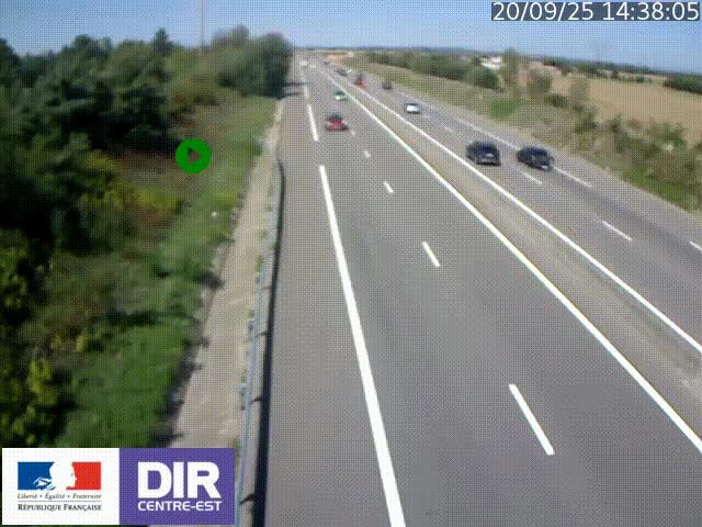 Webcam sur le contournement de Valence, sur la Nationale 7, à la jonction avec la N532, caméra orientée vers Grenoble