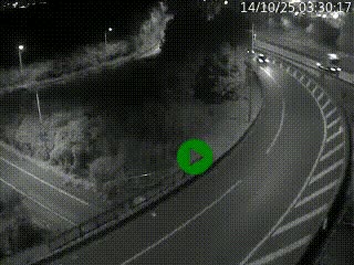 Caméra autoroute à la jonction entre l'A7 et la D301 (Boulevard urbain Sud de Lyon) à Feyzin, au sud de Lyon. Vue orientée vers Mions