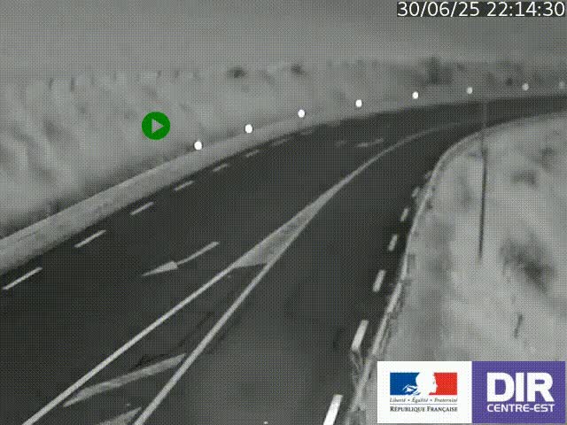 Webcam sur le col Pin Bouchain, vue orientée vers Roanne, en provenance de Lyon sur la nationale 7 (N7)