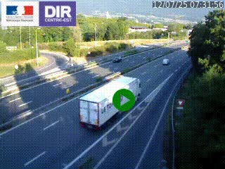Webcam sur la Nationale 201 à hauteur de la sortie Chambéry-Nord, avant à la jonction entre l'A41 et l'A43, en direction de Lyon